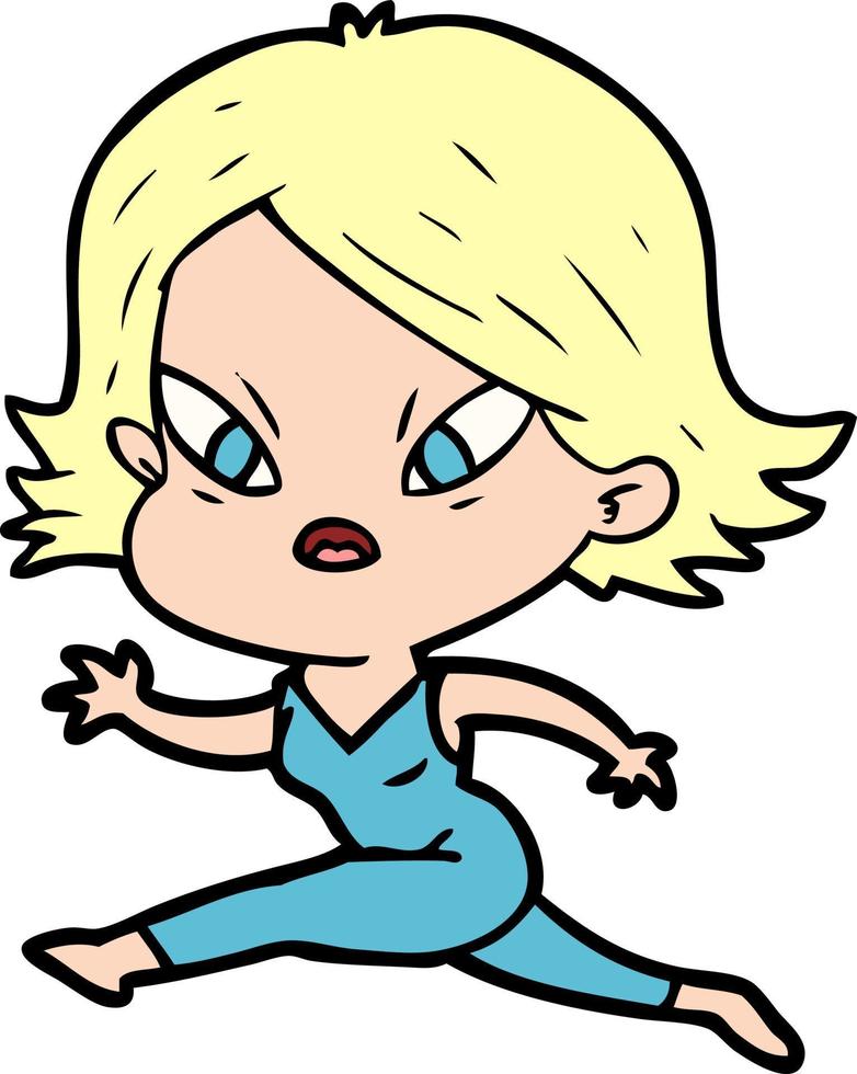 cartoon stressed woman vector