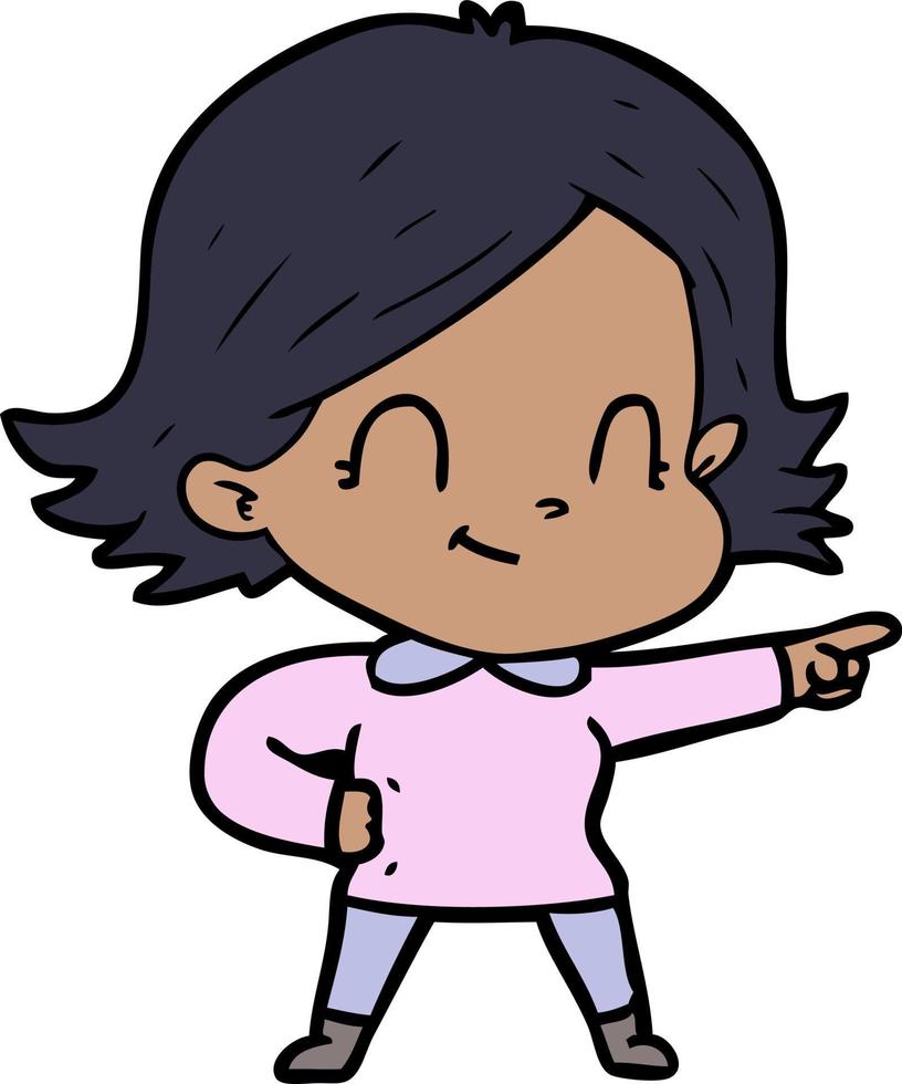 cartoon friendly girl vector