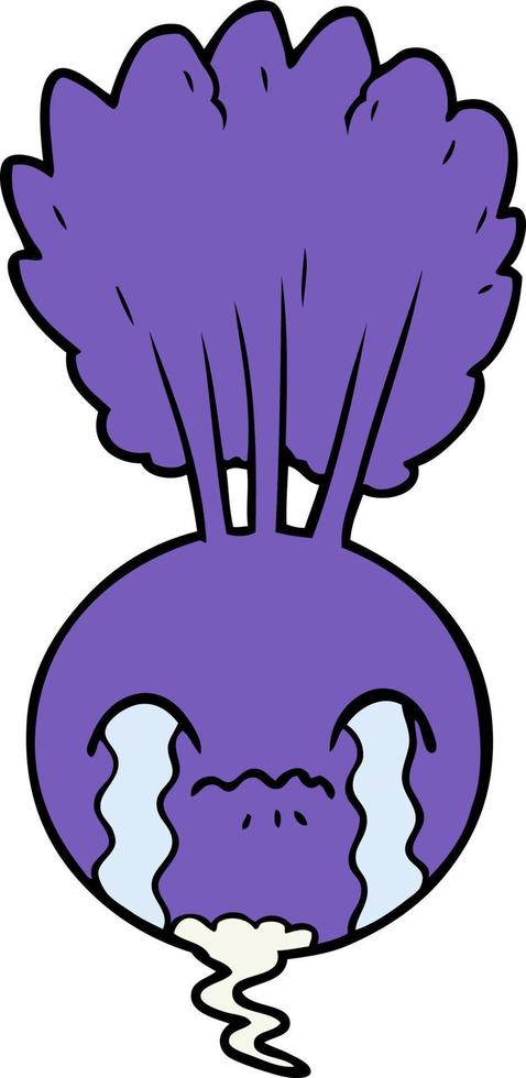 crying beet cartoon vector