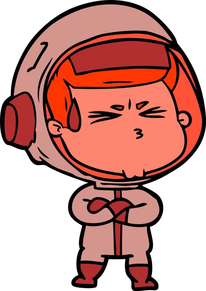 cartoon stressed astronaut vector