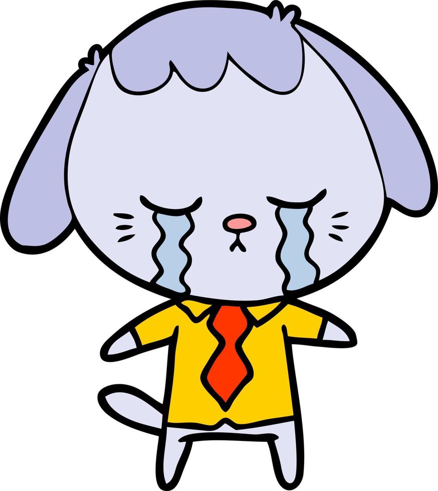cartoon dog crying vector