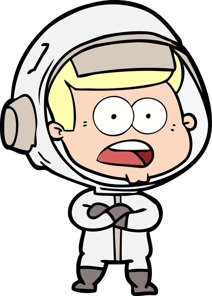 cartoon surprised astronaut vector