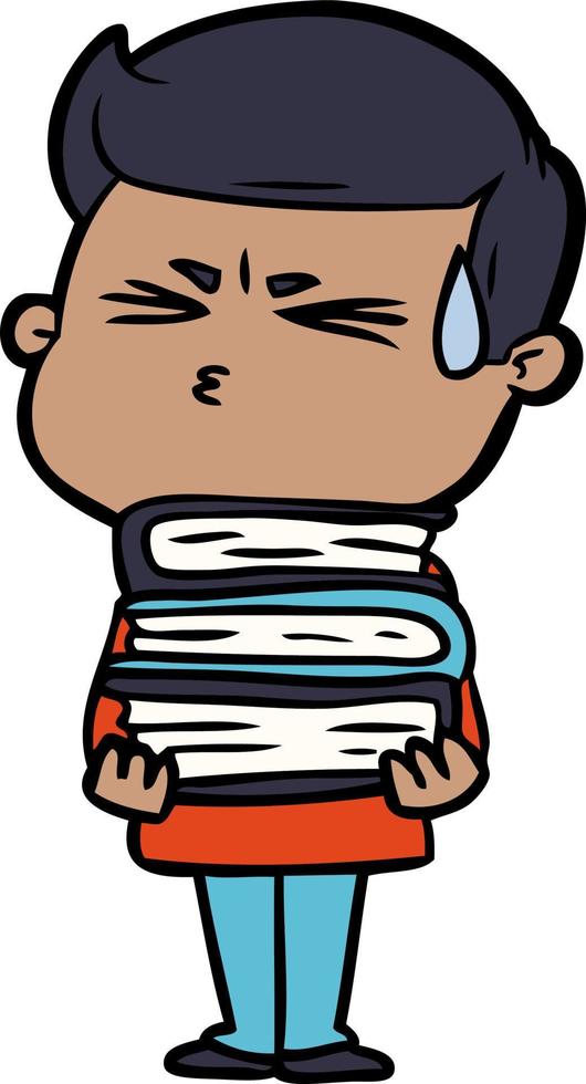 cartoon man sweating vector