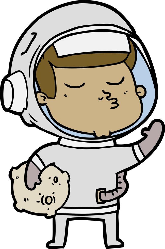 cartoon confident astronaut vector