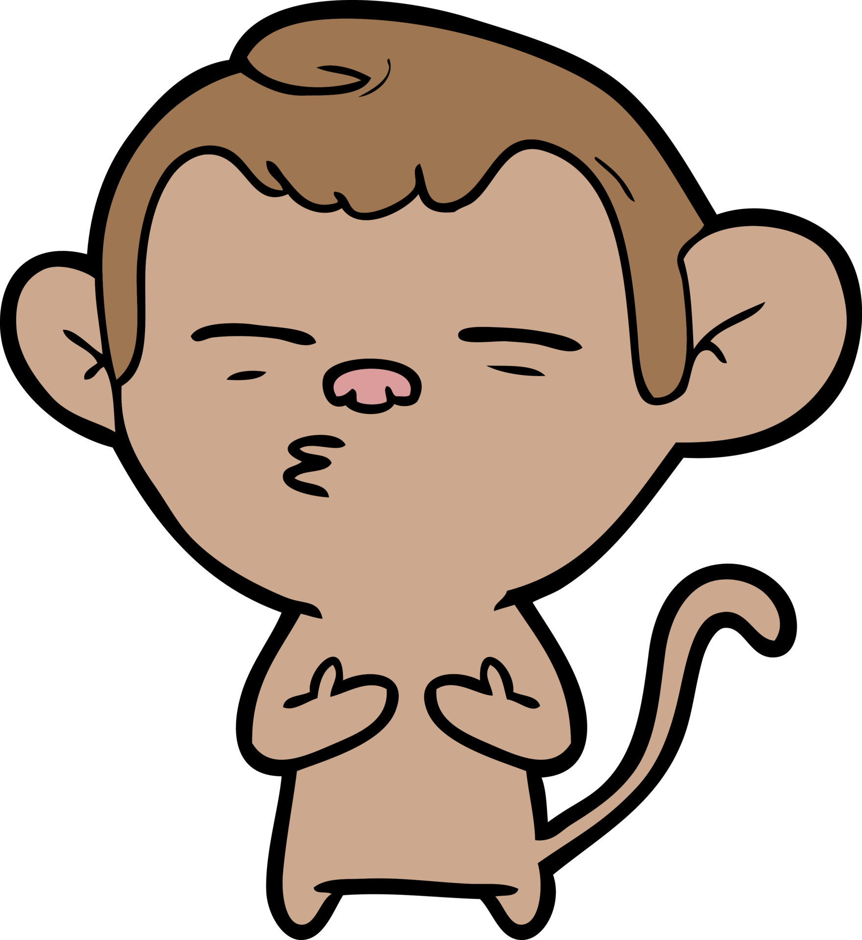 cartoon suspicious monkey 12458818 Vector Art at Vecteezy