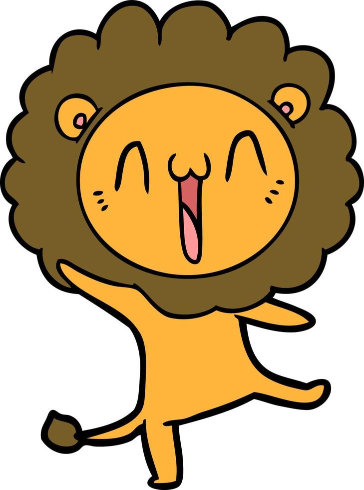 León feliz de dibujos animados vector