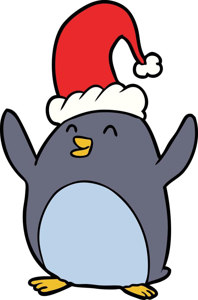 happy christmas penguin vector