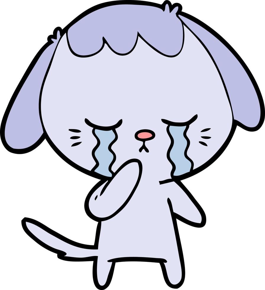 cartoon crying dog vector