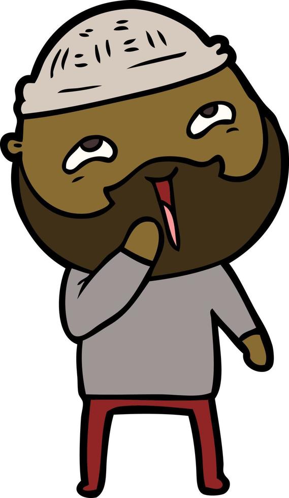 cartoon happy bearded man vector