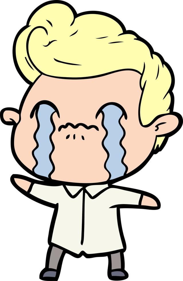 cartoon man crying vector