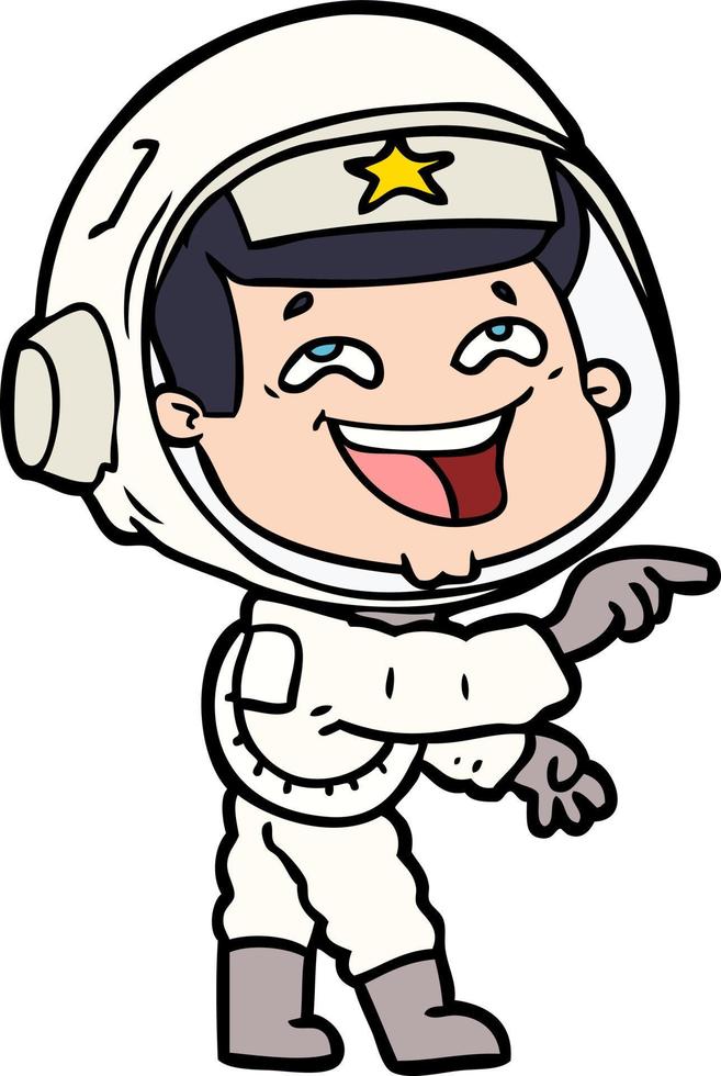 cartoon laughing astronaut vector