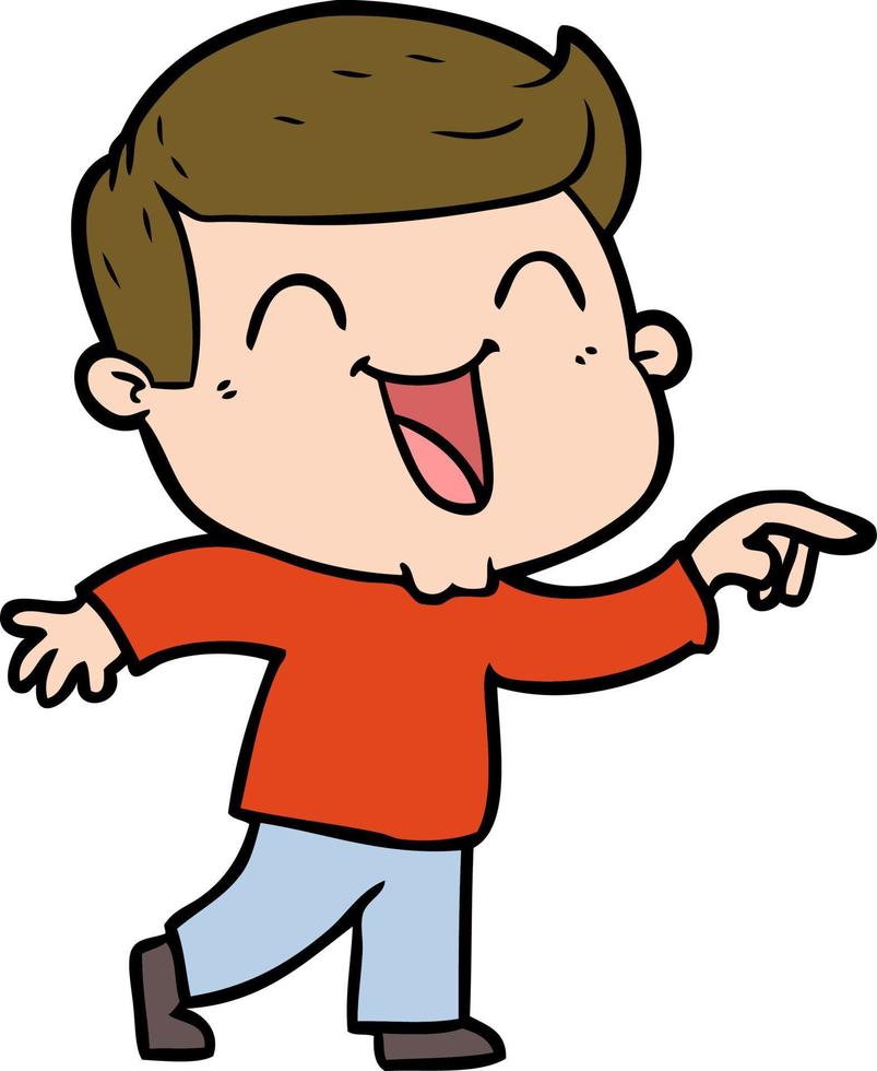 cartoon man laughing vector