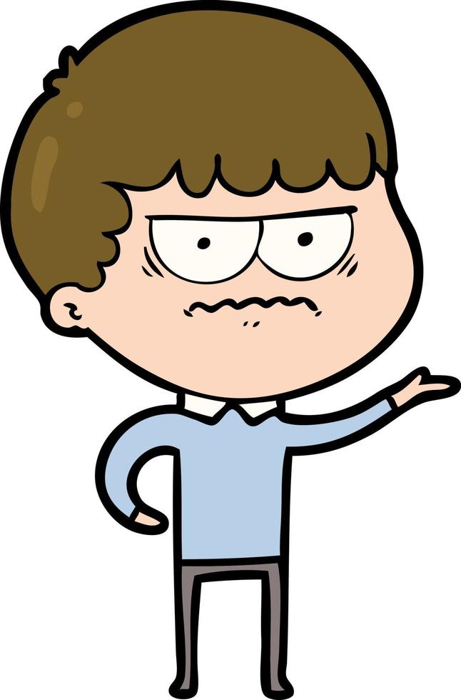 cartoon annoyed man vector