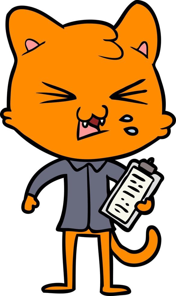 cartoon cat hissing vector