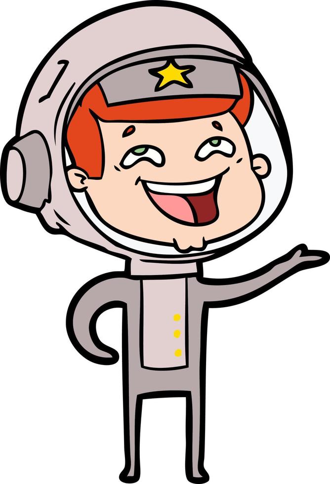 cartoon laughing astronaut vector