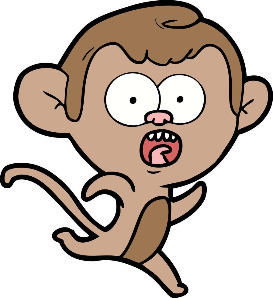 cartoon shocked monkey vector