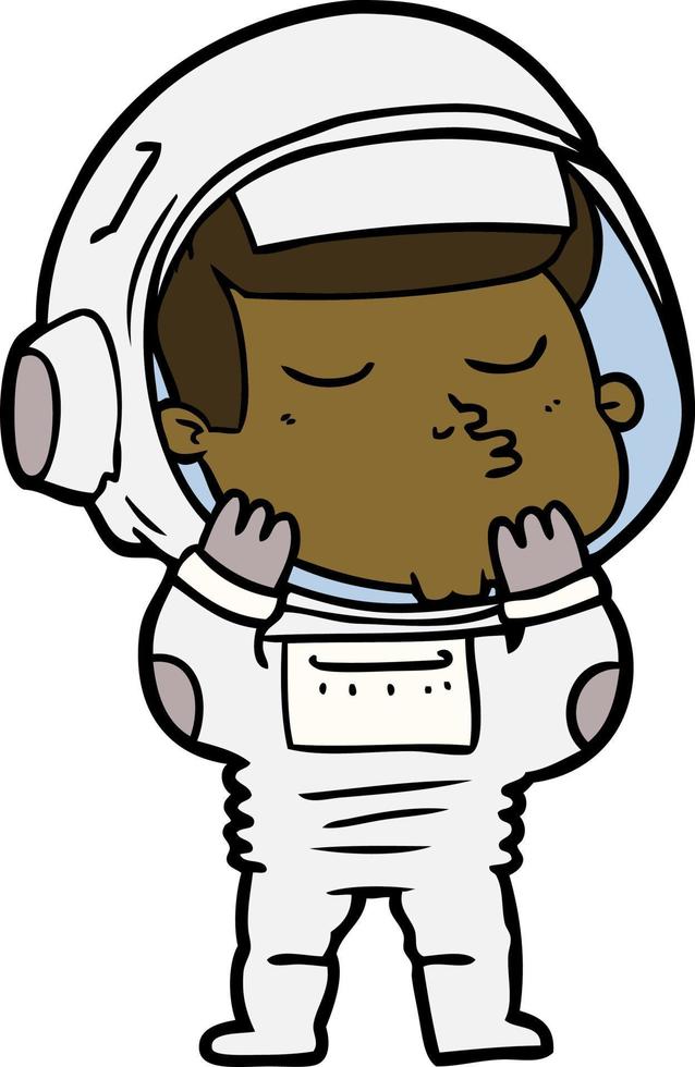 cartoon confident astronaut vector