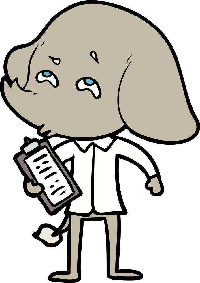 cartoon elephant remembering vector