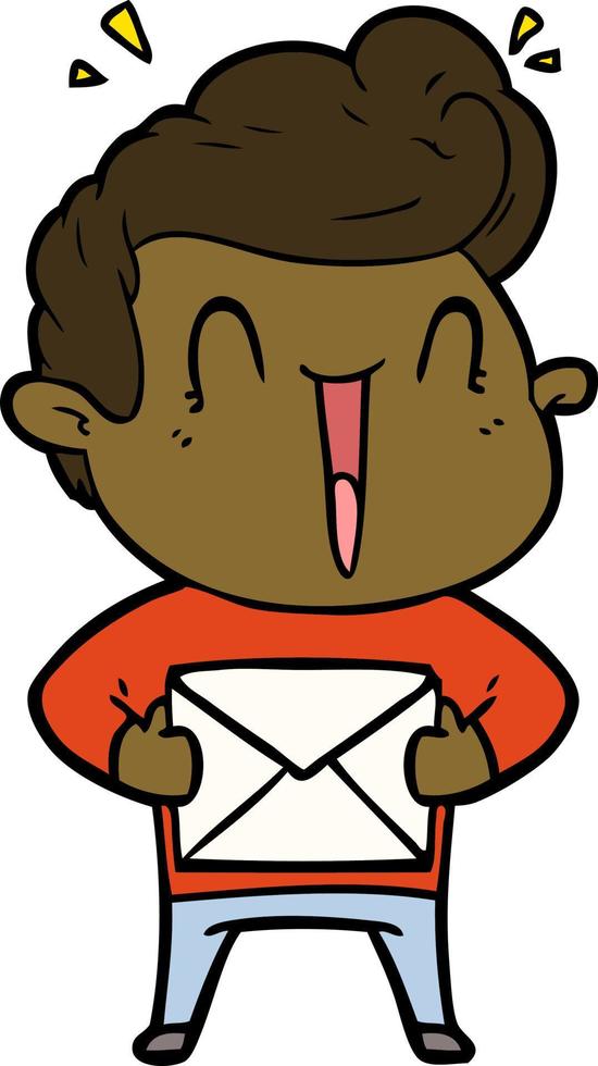 cartoon excited man vector