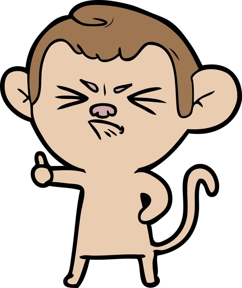 cartoon angry monkey vector