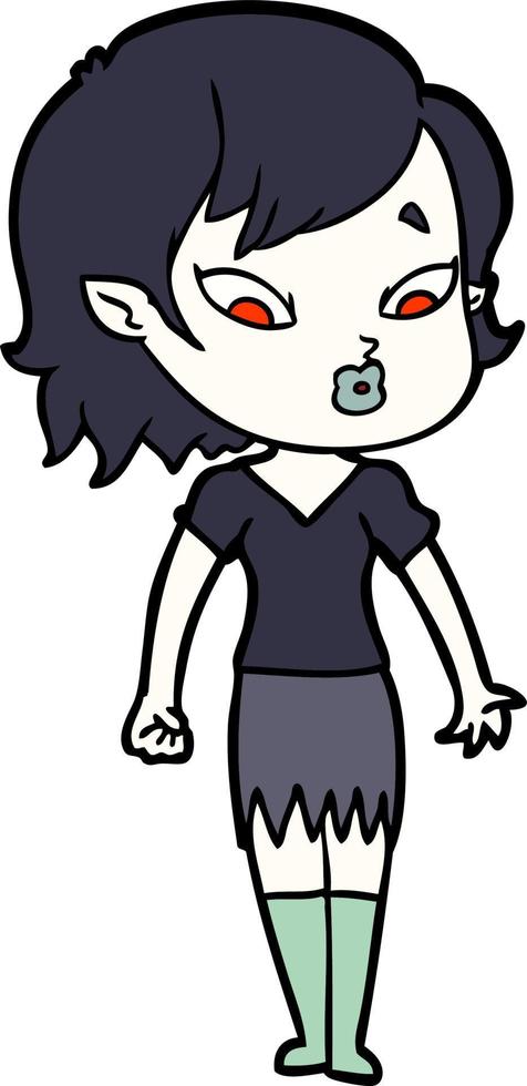 cute cartoon vampire girl vector