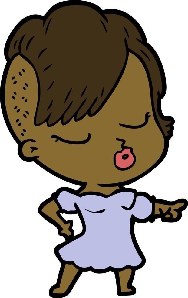 cartoon pretty hipster girl vector