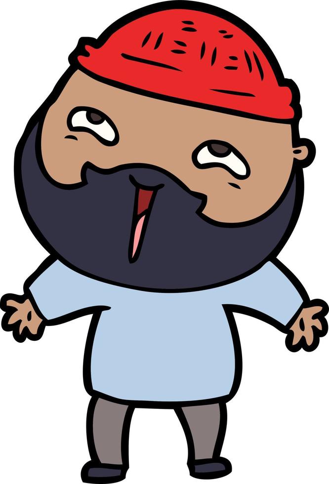 cartoon happy bearded man vector