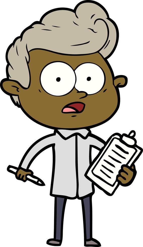 shocked cartoon salesman vector