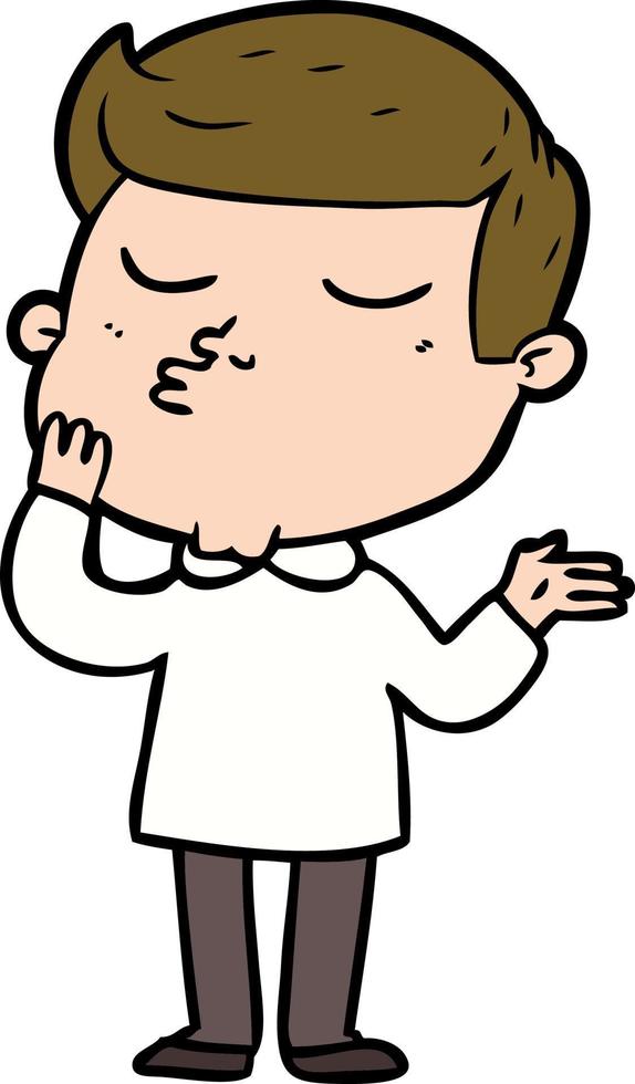 cartoon model guy pouting vector
