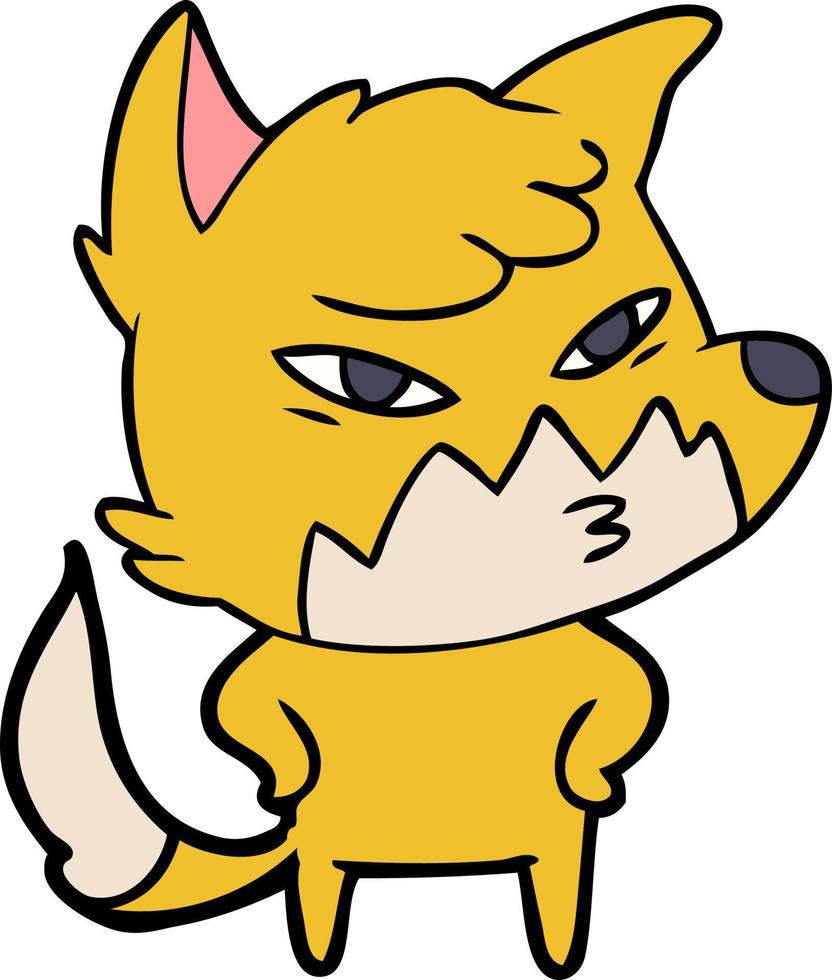 clever cartoon fox vector