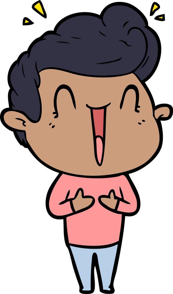 cartoon excited man vector