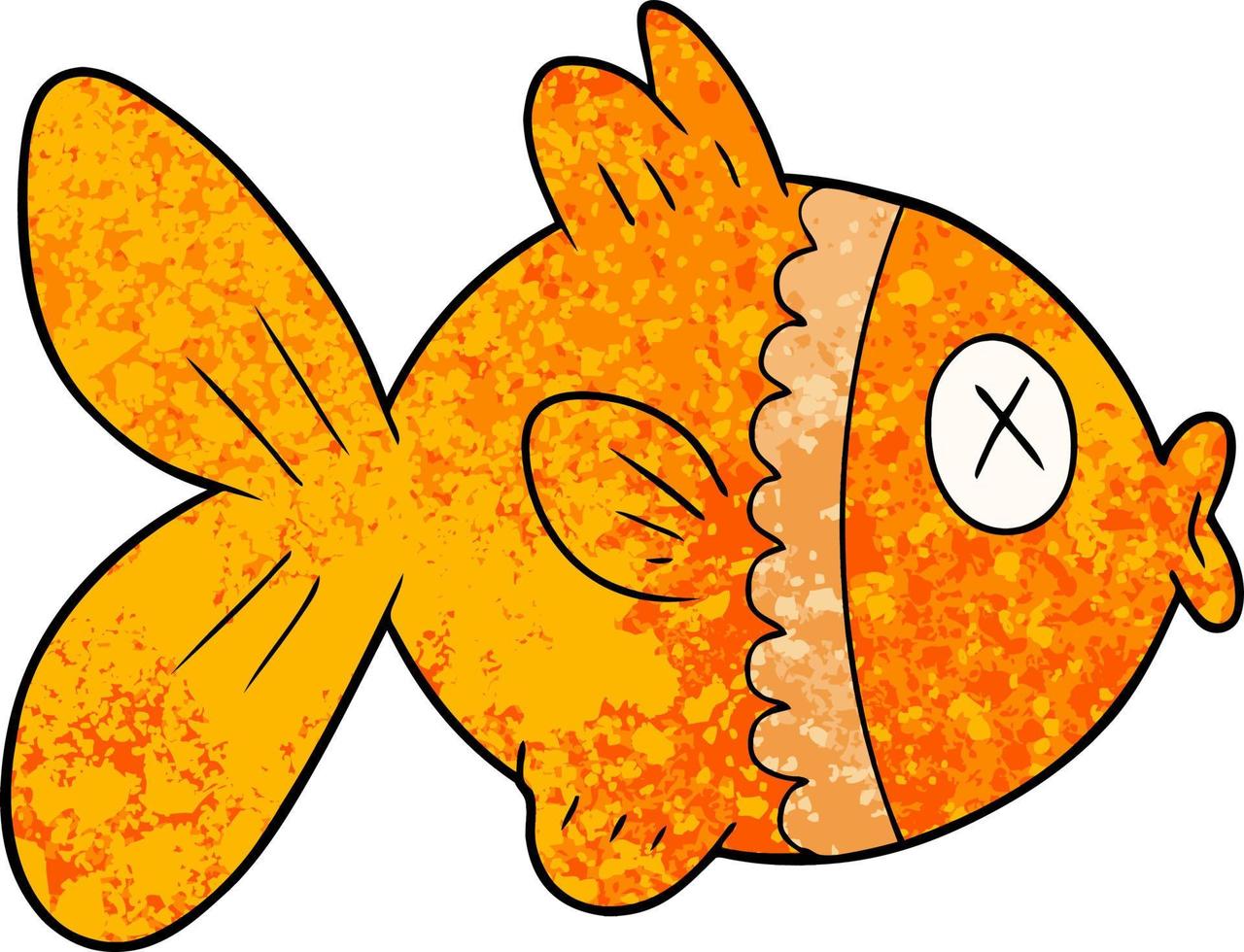 caricatura, garabato, goldfish vector