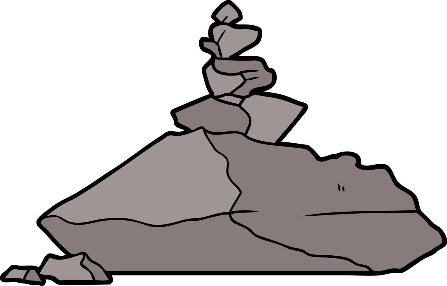 rocas de dibujos animados de estilo de color plano vector