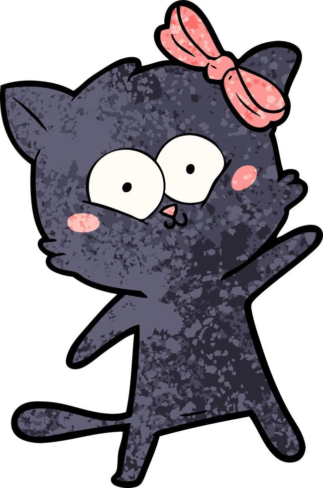 cartoon doodle character cat vector