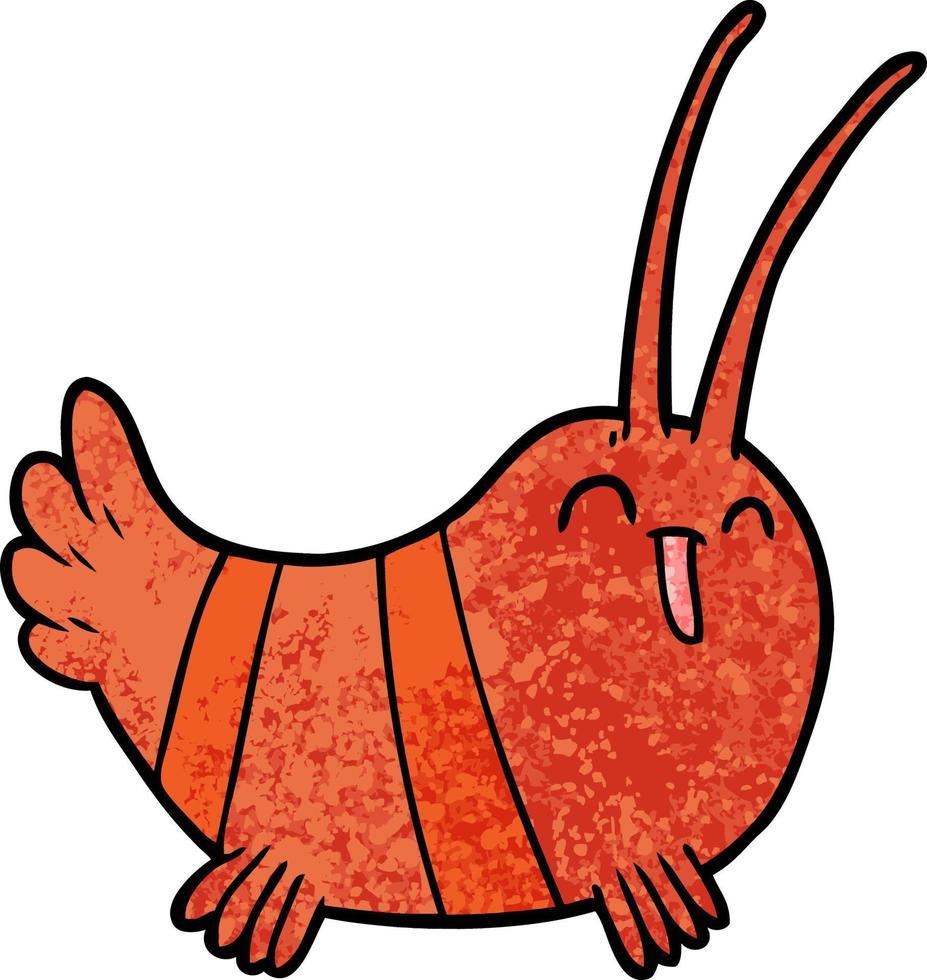 cartoon doodle character crayfish vector