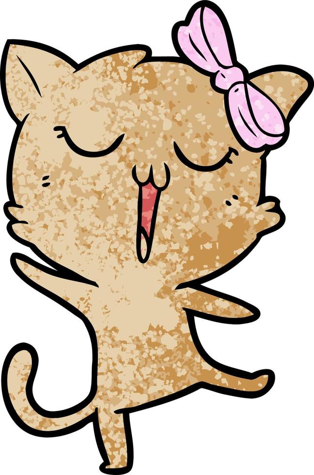 cartoon doodle character cat vector