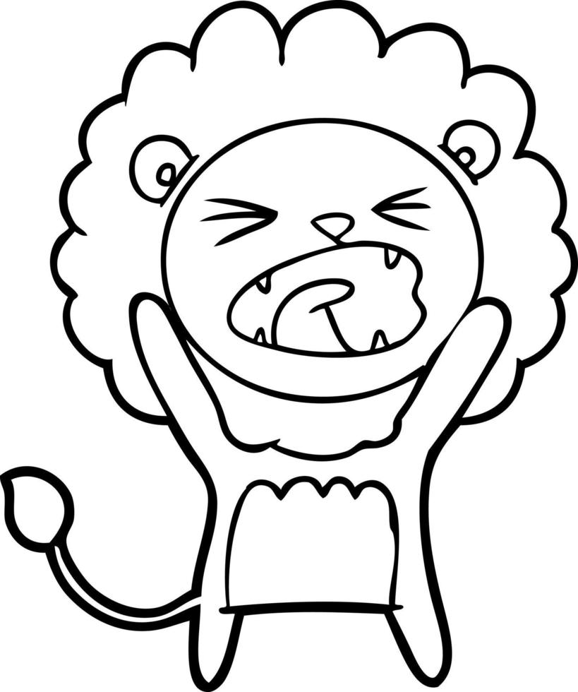 line drawing cartoon lion vector