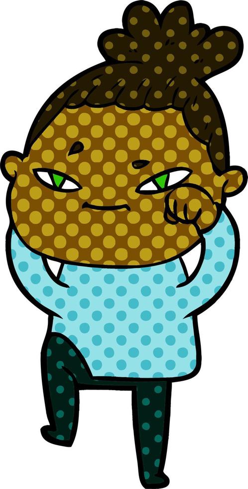 cartoon doodle character woman vector