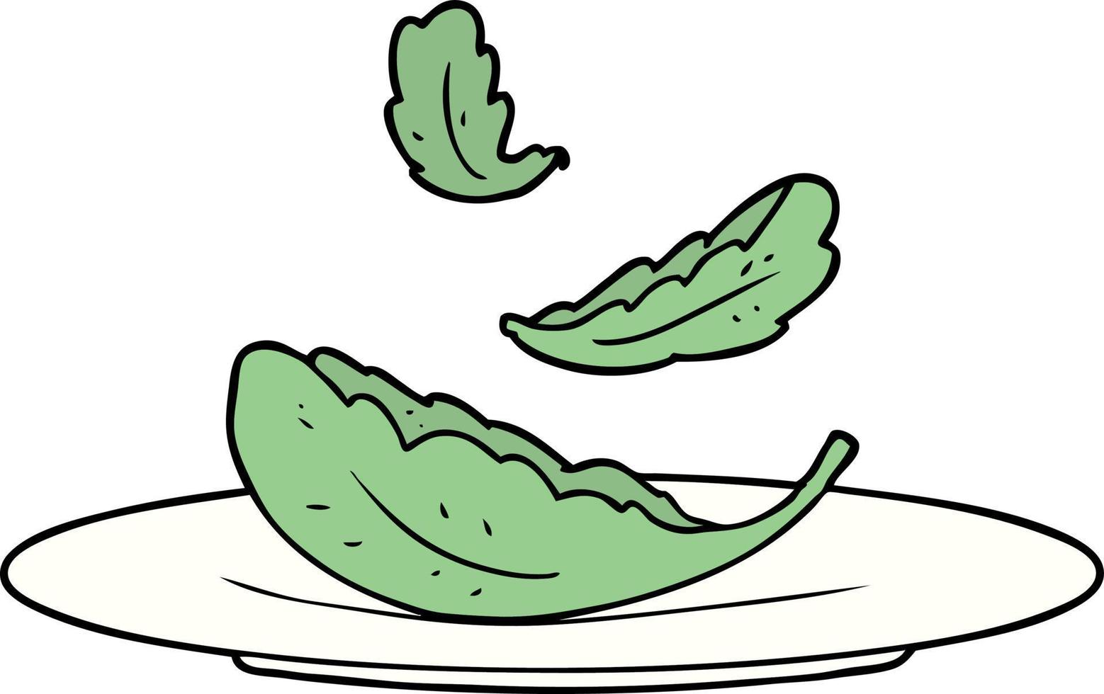 cartoon salad leaves vector