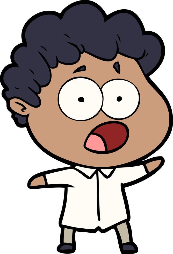 cartoon man gasping in surprise vector