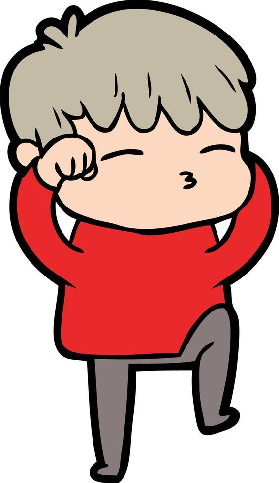 cartoon curious boy vector
