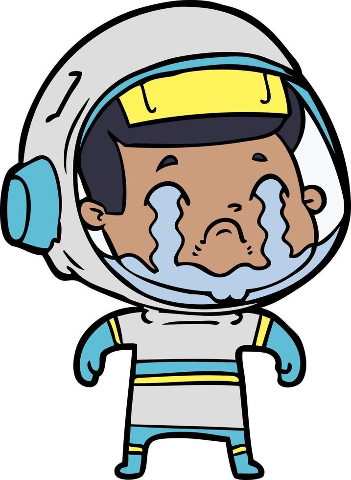 cartoon crying astronaut vector