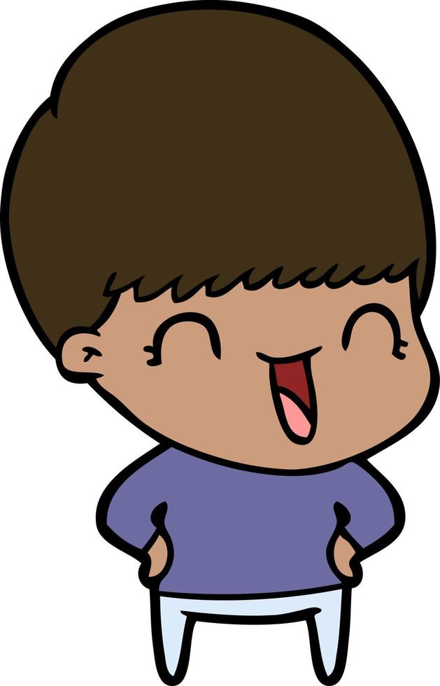 niño feliz de dibujos animados vector