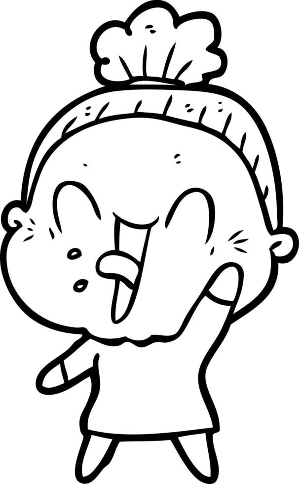 cartoon happy old woman vector