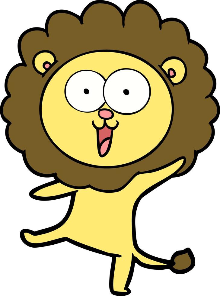 happy cartoon lion vector