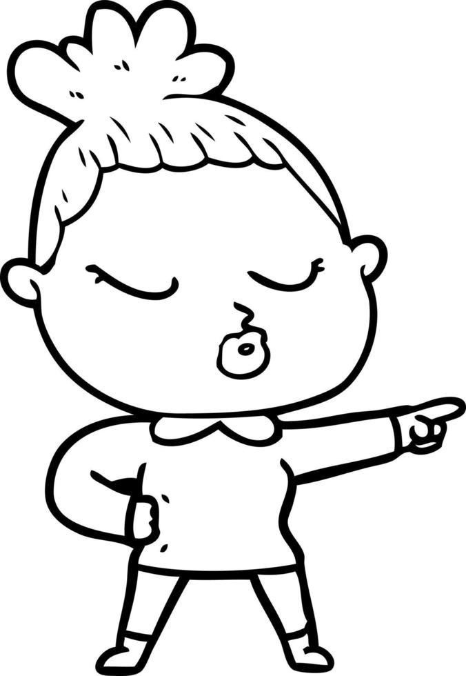 cartoon calm woman vector