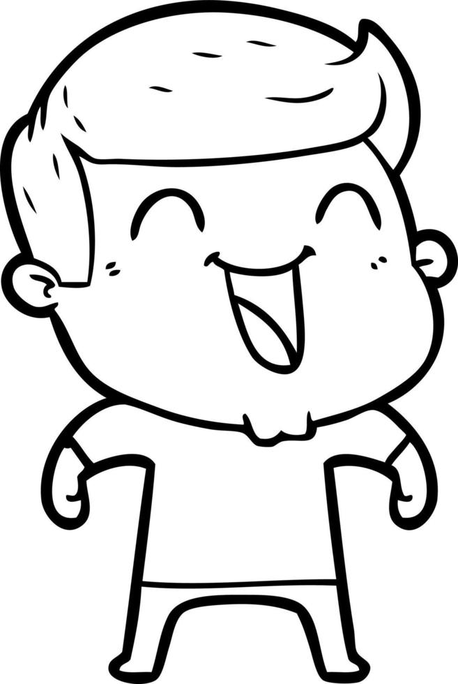 cartoon man laughing vector