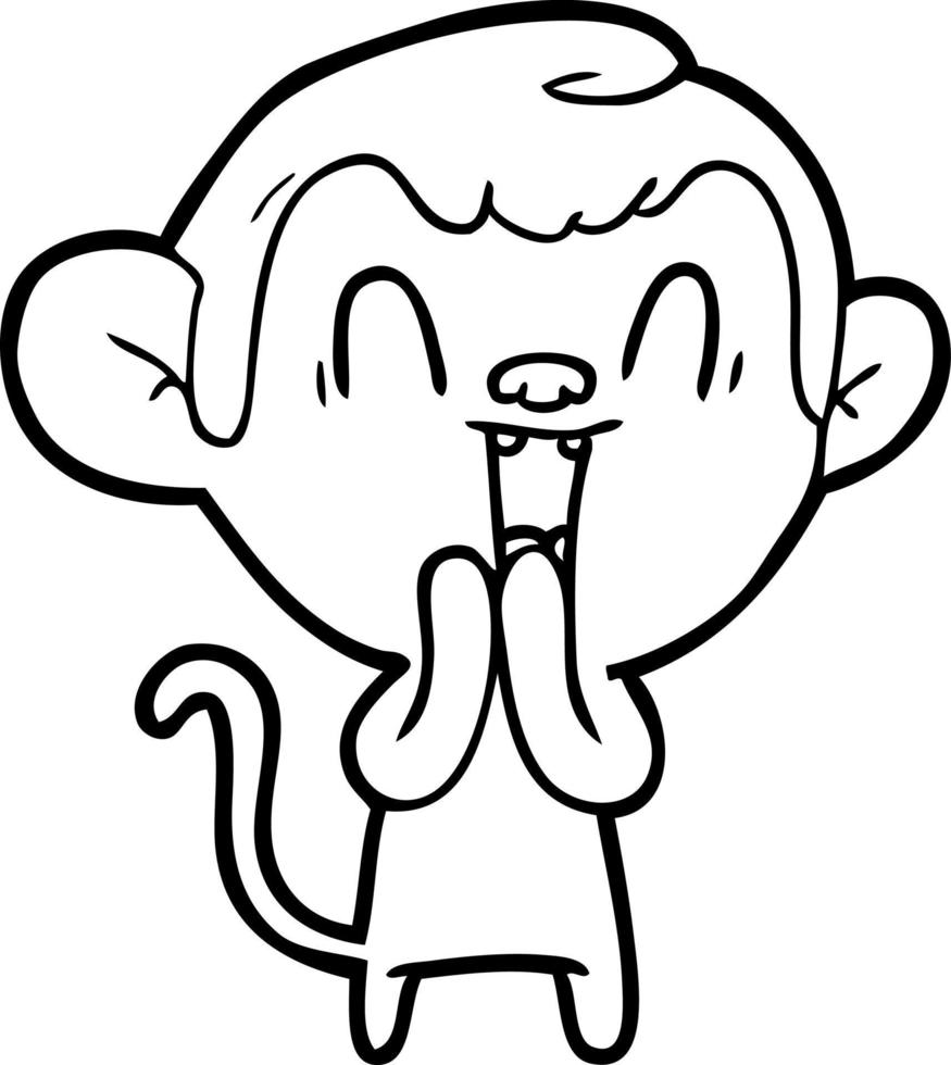 cartoon laughing monkey vector