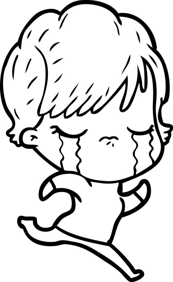 cartoon woman crying vector