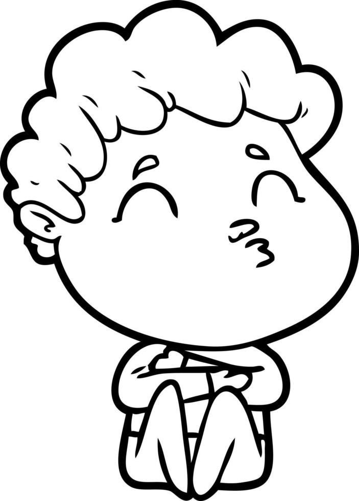cartoon man pouting vector